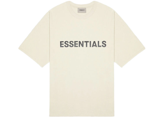 ESSENTIALS CREAM FRONT LOGO TEE