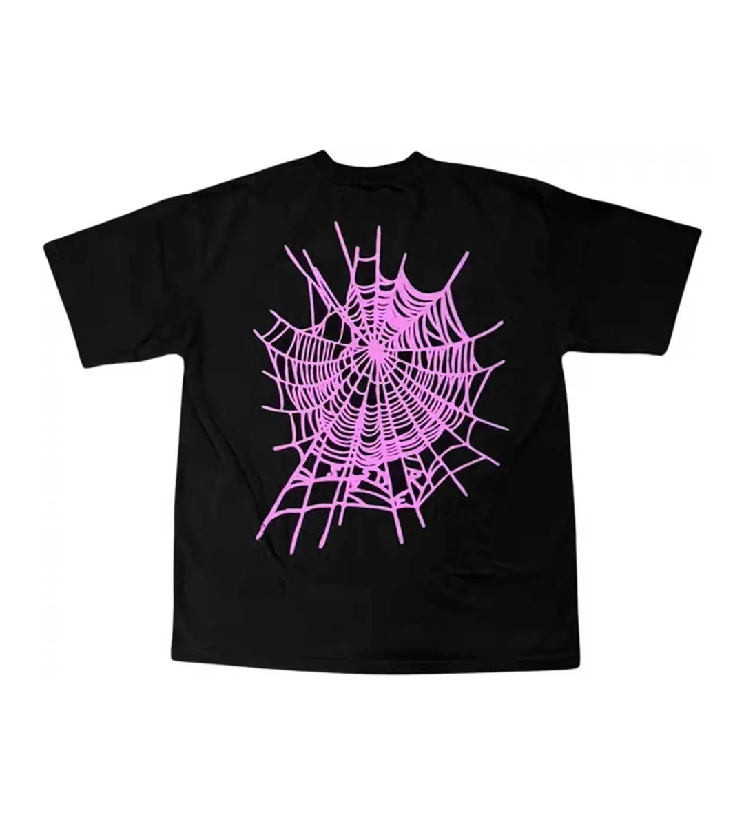 SP5DER WORLDWIDE WEB BLACK/PURPLE TEE