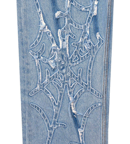 REVENGE SPIDER WEB DENIM PANT INDIGO