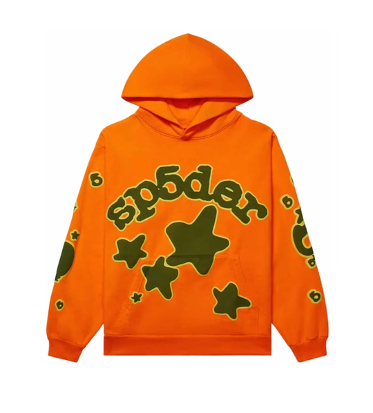 SP5DER BELUGA ORANGE HOODIE