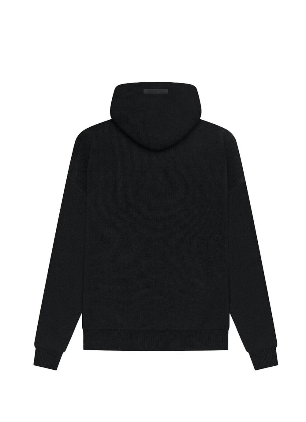 ESSENTIALS BLACK KNIT HOODIE