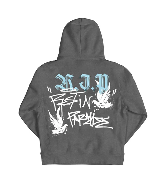 REVENGE GRAFFITI DOVE VINTAGE BLACK HOODIE