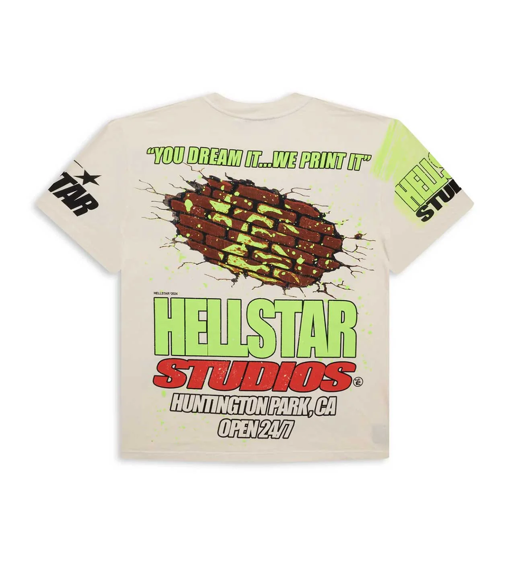 HELLSTAR STUDIOS BRICK WALL TEE CREAM