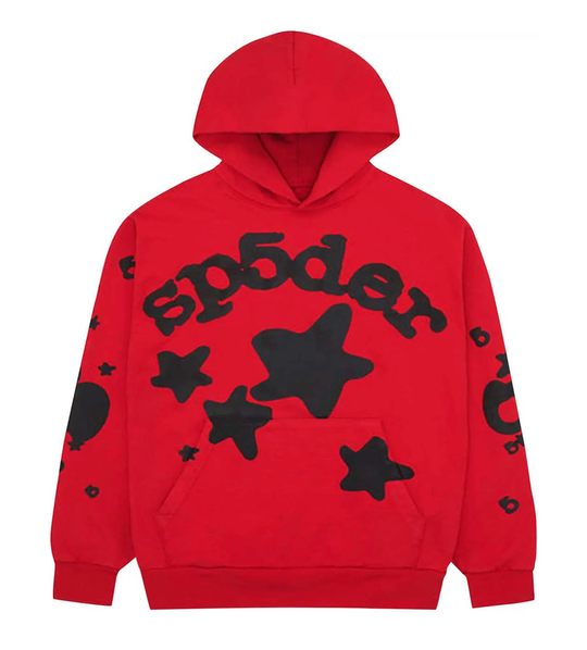 SP5DER BELUGA RED HOODIE