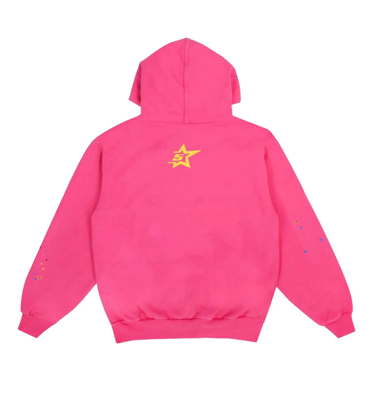 SP5DER PUNK PINK HOODIE