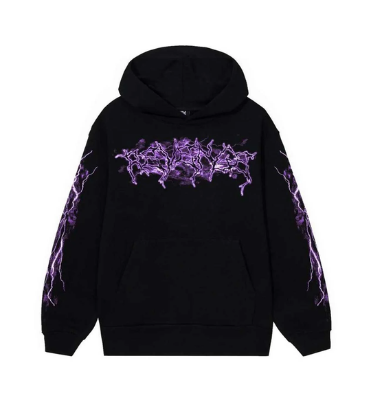 REVENGE PURPLE LIGHTNING HOODIE BLACK