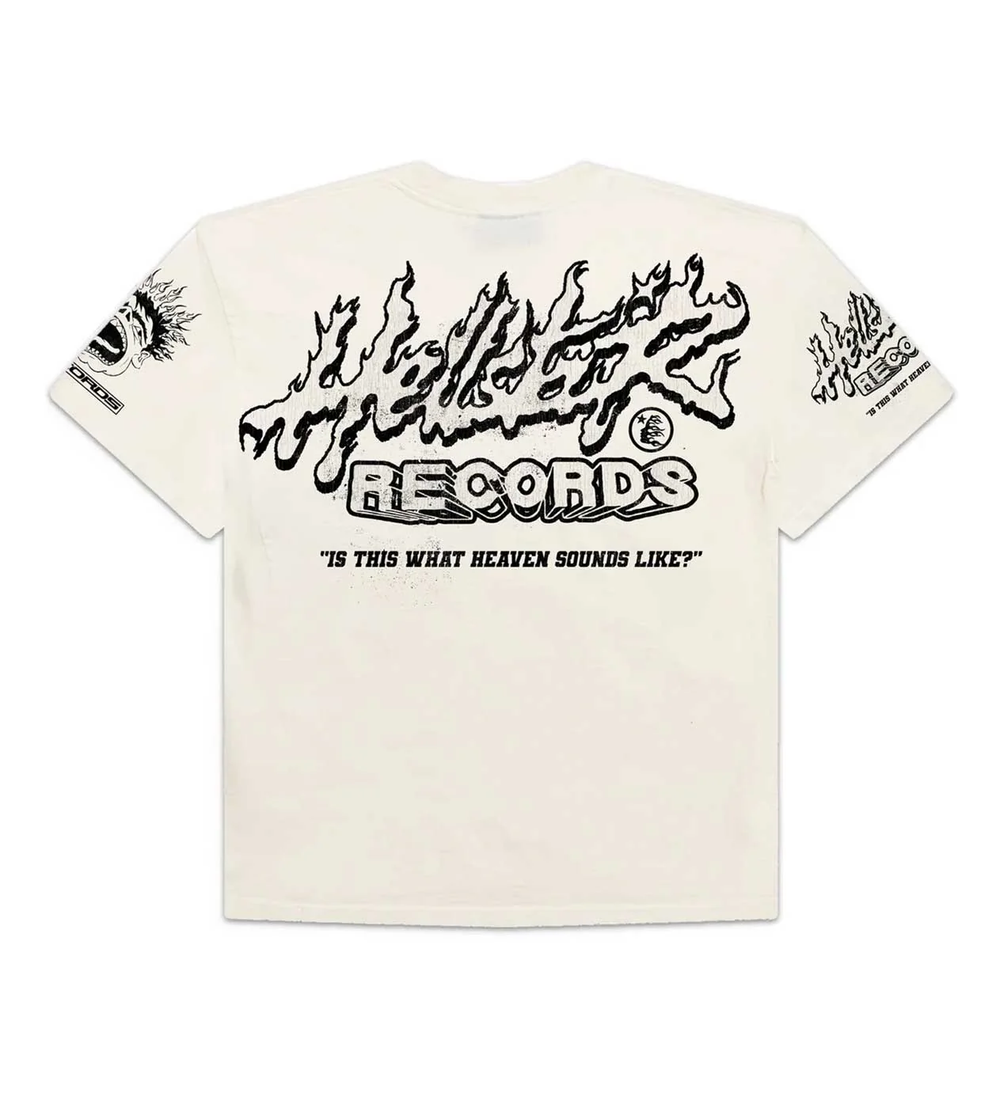 HELLSTAR RECORDS TEE CREAM/YELLOW