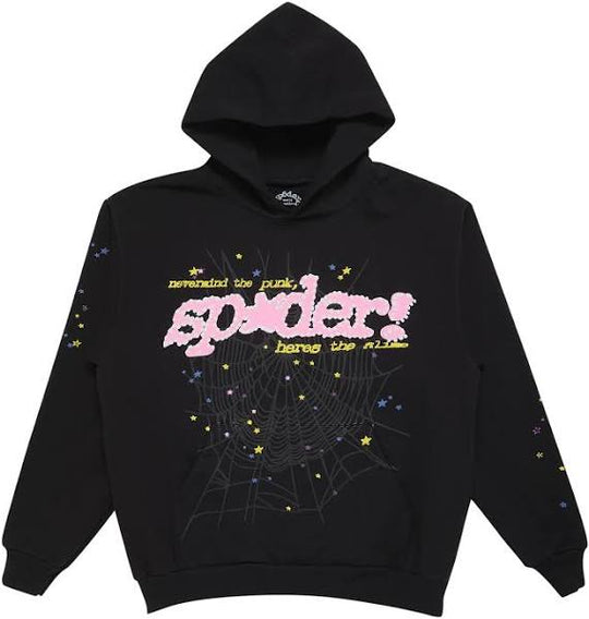 SP5DER P*NK BLACK/PINK V2 HOODIE