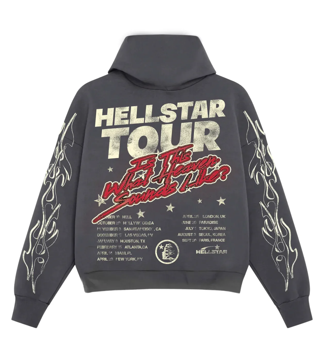 HELLSTAR STUDIOS RECORDS TOUR HOODIE FADED BLACK