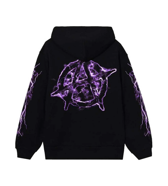 REVENGE PURPLE LIGHTNING HOODIE BLACK