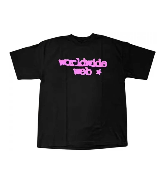 SP5DER WORLDWIDE WEB BLACK/PURPLE TEE