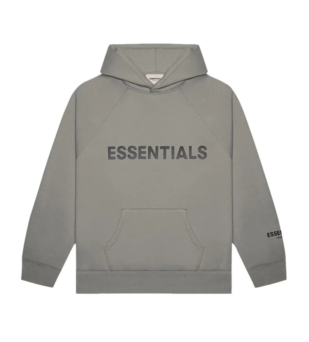 ESSENTIALS CEMENT FRONT LOGO HOODIE