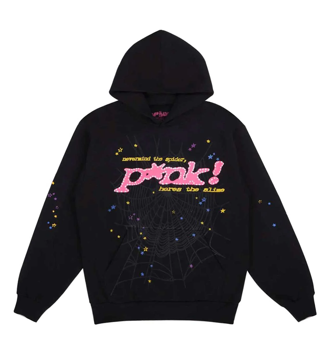 SP5DER PUNK BLACK / PINK HOODIE