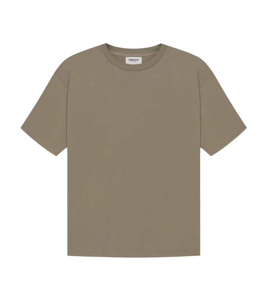 ESSENTIALS TAUPE BACK LOGO TEE